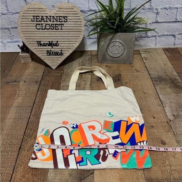 J.Crew Greg Lamarche Limited Edition Graffiti Canvas Summer Beach Tote Bag - Picture 2 of 8